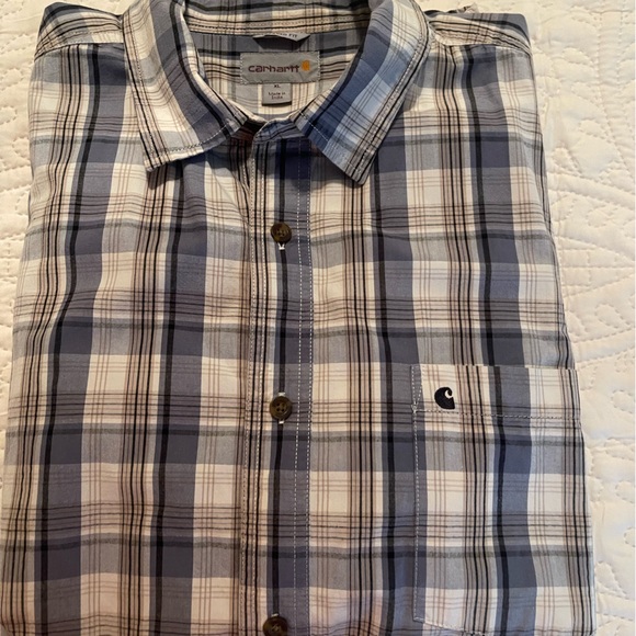 🎉HP🎉Men's Carhartt Blue Plaid Shirt - Picture 1 of 5